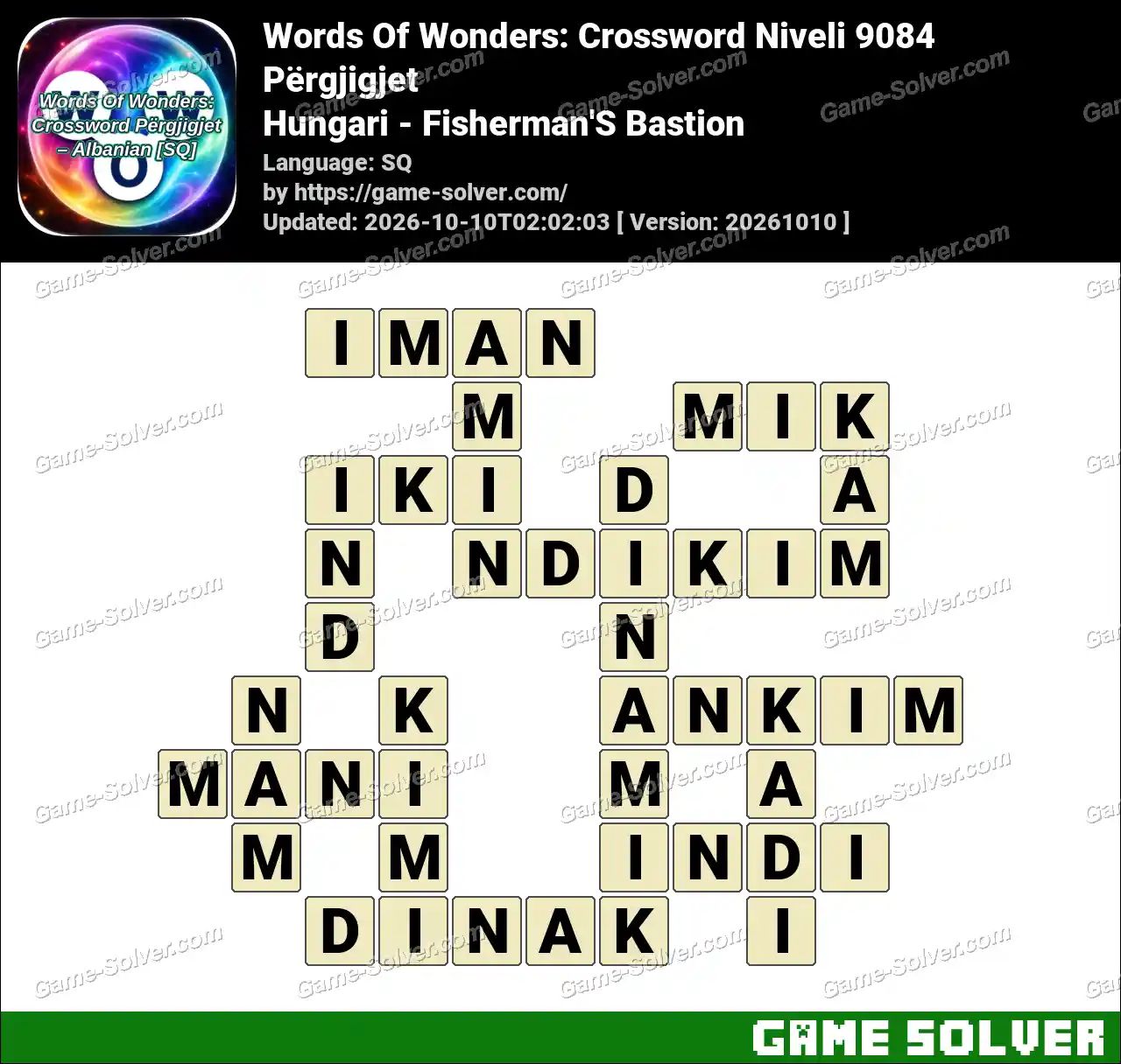 Words Of Wonders: Crossword Niveli 9084 Përgjigjet – Hungari – Fisherman’S Bastion
